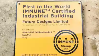News - First industrial building awarded with the IMMUNE Building Standard