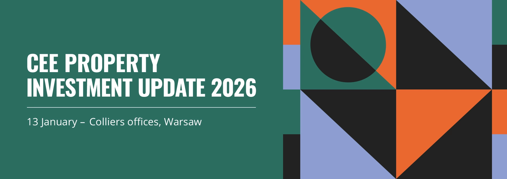 CEE Property Investment Update 2026 - Warsaw, Poland event cover